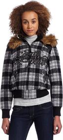 img 2 attached to Southpole Juniors Bomber Jacket Sherpa Women's Clothing for Coats, Jackets & Vests