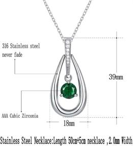 img 2 attached to 💎 Exquisite Stainless Birthstone Teardrop Necklace: Ideal Jewelry for Girls' Birthdays