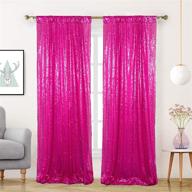 amzlokae sequin curtain panels 2ftx8ft hot pink sequin backdrop curtain backdrop for photography glitter backdrop fabric backdrop 96 inches shower curtain birthday backdrop wedding(2ftx8ft logo