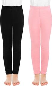 img 4 attached to 🌟 JOCMIC 2 Pack Girls Cotton Winter Warm Leggings: Cozy Kids Fleece Lined Pants