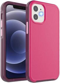 img 4 attached to 📱 ykooe Shockproof Compatible iPhone 12/12 Pro Case 6.1" - Military Grade Drop Protection, Rose Red