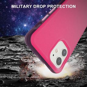 img 2 attached to 📱 ykooe Shockproof Compatible iPhone 12/12 Pro Case 6.1" - Military Grade Drop Protection, Rose Red