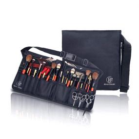 img 2 attached to 👝 Beautybaby Artist Professional Makeup Brush Waist Bag: Versatile and Portable Cosmetic Organizer with Multi Pockets and Belt Strap in Black