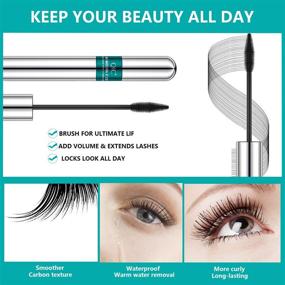 img 1 attached to 👁️ Long-Lasting 4D Silk Fiber Lash Mascara - Natural Lengthening & Thickening, No Clumping Waterproof Formula, 2PCS Set for Beauty Charming Eye Makeup