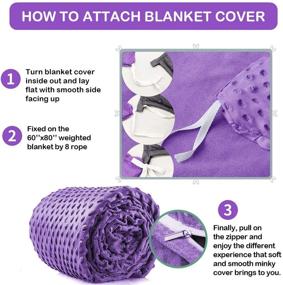 img 2 attached to 🛏 Dobeans Weighted Blanket Removable Purple Minky Cover for Adults Kids - Heavyweight Comforter Cotton Duvet Cover for Weighted Blanket (Only 60x80 Weighted Blanket Duvet Cover)