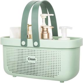 img 4 attached to 🚿 Large Green JiatuA Portable Shower Caddy Tote Organizer Basket Bin for Bathroom Kitchen Dorm Room Bedroom - Plastic Storage Basket with Handle