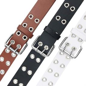img 1 attached to Double Grommet Leather Womens Studded