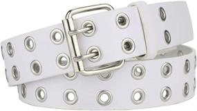 img 4 attached to Double Grommet Leather Womens Studded