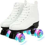 high-top classic women's roller skates - four-wheel outdoor shiny skates for women, teens, youth boys, and girls with shoes bag logo