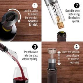 img 1 attached to 🍷 Efficient Electric Wine Opener Set with Accessories – Cordless & Operated Corkscrew for Wine Bottles – Battery-Powered Automatic Opener with Foil Cutter, Stopper & Aerator – Perfect Wine Gift Set