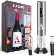 🍷 efficient electric wine opener set with accessories – cordless & operated corkscrew for wine bottles – battery-powered automatic opener with foil cutter, stopper & aerator – perfect wine gift set логотип