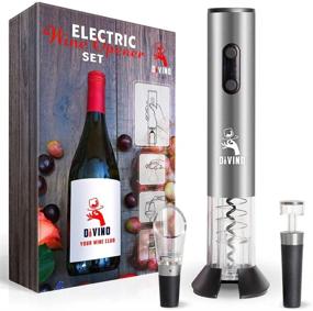 img 4 attached to 🍷 Efficient Electric Wine Opener Set with Accessories – Cordless & Operated Corkscrew for Wine Bottles – Battery-Powered Automatic Opener with Foil Cutter, Stopper & Aerator – Perfect Wine Gift Set