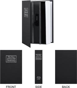 img 2 attached to 🔒 KYODOLED Large Diversion Book Safe with Combination Lock – Secret Hidden Metal Money Hiding Box, Collection Safe Box | 9.5" x 6.2" x 2.2" Black