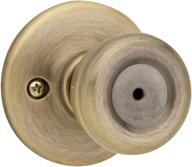 kwikset 300t 5 6al rcs tylo privacy door knob with microban antimicrobial protection in antique brass: enhance bedroom/bathroom safety and hygiene logo