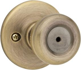 img 3 attached to Kwikset 300T 5 6AL RCS Tylo Privacy Door Knob with Microban Antimicrobial Protection in Antique Brass: Enhance Bedroom/Bathroom Safety and Hygiene