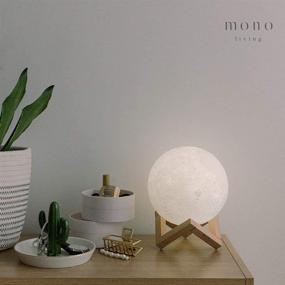 img 2 attached to 🌙 Moon Lamp 7.1", Mono Living: Remote Control Night Light with Stand - Perfect Boho Decor and Gift for Teenage Girls and Neutral Baby Rooms - Celestial Gadget for Teen