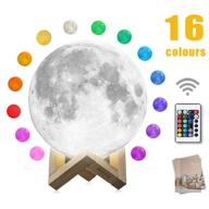 🌙 moon lamp 7.1", mono living: remote control night light with stand - perfect boho decor and gift for teenage girls and neutral baby rooms - celestial gadget for teen логотип