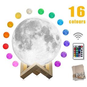 img 4 attached to 🌙 Moon Lamp 7.1", Mono Living: Remote Control Night Light with Stand - Perfect Boho Decor and Gift for Teenage Girls and Neutral Baby Rooms - Celestial Gadget for Teen