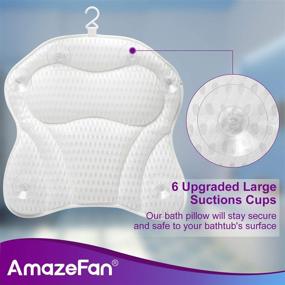 img 1 attached to AmazeFan Luxury Bath Pillow with 4D Air Mesh Technology and 6 Suction Cups for Optimal Support to Head, Back, Shoulder, and Neck - Fits All Bathtubs, Hot Tubs, and Home Spas