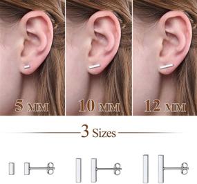 img 3 attached to 💎 FOCALOOK Sterling Silver Studs & Stainless Steel Hoops Earrings Set - 3 Pairs in Gold, Black & Silver Colors (Includes Gift Box)