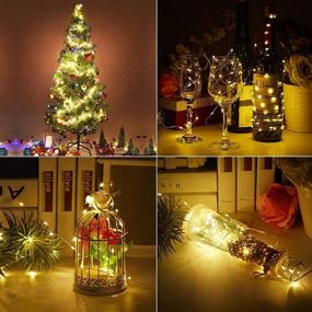 img 1 attached to ✨ Yomxjs Wine Bottle Cork Lights: Battery Operated 10 Pack Fairy Lights for Crafts, Wedding, Party Decor - 7 ft Silver Wire, 20 LEDs, Warm White