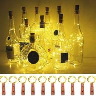 ✨ yomxjs wine bottle cork lights: battery operated 10 pack fairy lights for crafts, wedding, party decor - 7 ft silver wire, 20 leds, warm white логотип