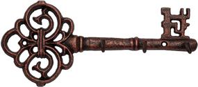 img 4 attached to 🗝️ Vintage Wall Mounted Cast Iron Key Holder with 3 Hooks - Rustic Decorative Hanger for Keys - 10.8 x 4.7 Inches - Complete with Screws and Anchors by Comfify