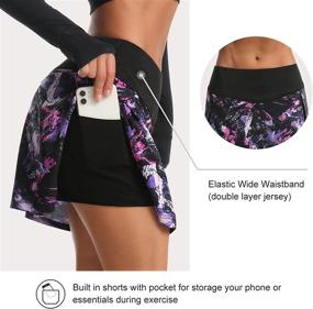 img 3 attached to Premium Women's Athletic Skorts: Tennis Golf Skirts 🏃 with Inner Shorts, Pockets - Perfect for Running & Workouts