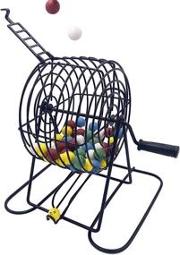 img 3 attached to JUNWRROW Deluxe Bingo Game Set - 6 Inch Bingo Cage, Bingo Master Board, 75 Colored Balls, 50 Bingo Cards, 500 6 Color Mix Bingo Chips - Ideal for Large Groups