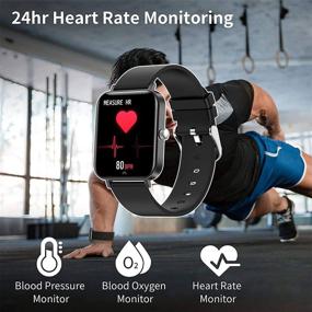 img 3 attached to Hongmed 1.69'' Touch Screen Smart Watch with Blood Pressure Oxygen Monitor for Android Phones iOS iPhone Compatible - Waterproof Fitness Tracker Smartwatch Activity Sleep Tracking for Men Women