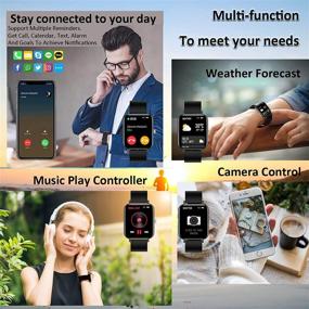 img 2 attached to Hongmed 1.69'' Touch Screen Smart Watch with Blood Pressure Oxygen Monitor for Android Phones iOS iPhone Compatible - Waterproof Fitness Tracker Smartwatch Activity Sleep Tracking for Men Women