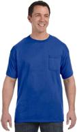 👕 ultimate cozy & convenient: hanes tagless comfortsoft pocket t-shirt for men's clothing logo