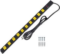 🔌 etl certified power strip surge protector - 10 outlet heavy duty with wide spaced socket, 6 ft extension cord, ideal for workshop, commercial, industrial, shop use logo