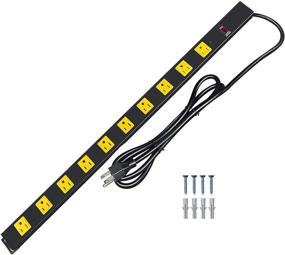 img 4 attached to 🔌 ETL Certified Power Strip Surge Protector - 10 Outlet Heavy Duty with Wide Spaced Socket, 6 FT Extension Cord, Ideal for Workshop, Commercial, Industrial, Shop Use