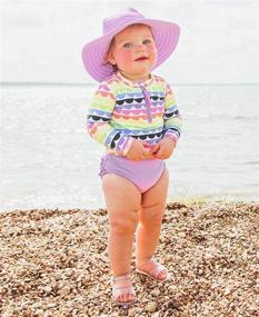 img 3 attached to 👙 RuffleButts Baby/Toddler Girls Long Sleeve Rash Guard 2 Piece Swimsuit Set: Ultimate Sun Protection with UPF 50+ & Convenient Zipper