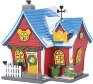 🏰 disney village mickey’s christmas lit house - department 56, 6.26 inch (red) logo