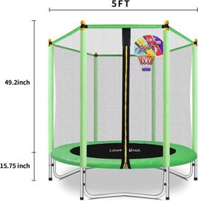 img 3 attached to Fun and Engaging Lovely Snail Kids Trampoline Hoop in Green - 5 Feet
