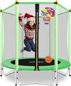 img 4 attached to Fun and Engaging Lovely Snail Kids Trampoline Hoop in Green - 5 Feet