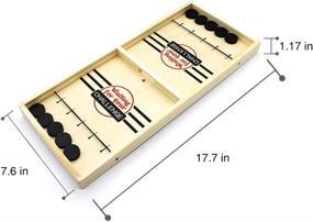 img 3 attached to 🎯 Fast Sling Puck Table Game – DE Fast Sling Puck Game, Paced Sling Games Winner Wood Board Sport Toys (Small Size, Ideal for Kids, Child & Family) – Includes Spare Piece and Spring Rope