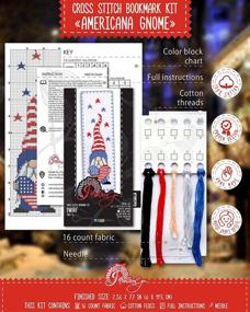 img 2 attached to 📚 Crafty Delight: Cross Stitch Bookmark Kit Featuring 'Americana Gnome'