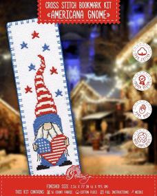 img 3 attached to 📚 Crafty Delight: Cross Stitch Bookmark Kit Featuring 'Americana Gnome'