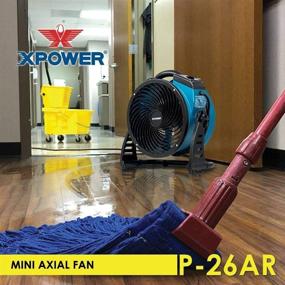 img 3 attached to 🌀 XPOWER P-26AR Industrial Axial Air Mover, Blower, Fan with Power Outlets - Ideal for Water Damage Restoration, Home and Plumbing Use - 1 Amp, 1300 CFM, 4 Speeds - Blue