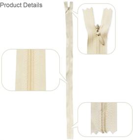 img 1 attached to 👻 Invisible Nylon Zippers Set – Renashed 45pcs for Tailor Sewing Craft in Beige