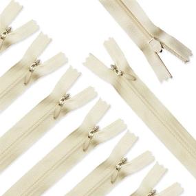 img 4 attached to 👻 Invisible Nylon Zippers Set – Renashed 45pcs for Tailor Sewing Craft in Beige