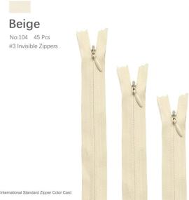 img 2 attached to 👻 Invisible Nylon Zippers Set – Renashed 45pcs for Tailor Sewing Craft in Beige