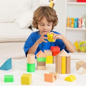 img 2 attached to Lewo Wooden Construction Building Stacking: Enhance Problem-Solving Skills and Creativity with this Educational Toy Set