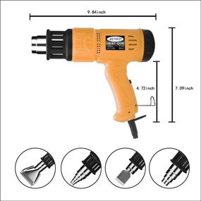 img 2 attached to 🔥 Heavy Duty 1800W Heat Gun - Mowis Hot Air Shrink Gun with LCD Display, Adjustable Temperature &amp; Wind Speed (Yellow)