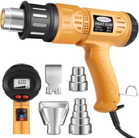 img 4 attached to 🔥 Heavy Duty 1800W Heat Gun - Mowis Hot Air Shrink Gun with LCD Display, Adjustable Temperature &amp; Wind Speed (Yellow)