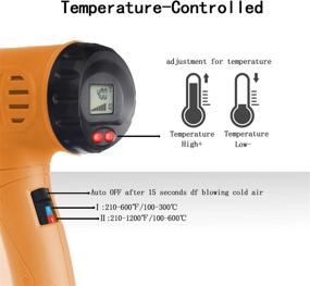 img 1 attached to 🔥 Heavy Duty 1800W Heat Gun - Mowis Hot Air Shrink Gun with LCD Display, Adjustable Temperature &amp; Wind Speed (Yellow)