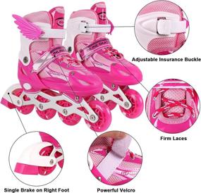 img 3 attached to 🛼 ZALALOVA Adjustable Inline Skates for Girls - Safe, Durable Roller Skates with Breathable Mesh- All Illuminating Wheels